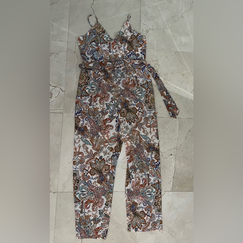 SKUE Paisley Jumpsuit with Waist Tie